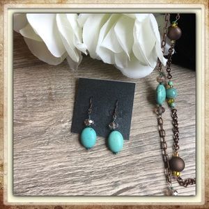 Chiaroscuro Designs Turquoise & Crystal Earrings